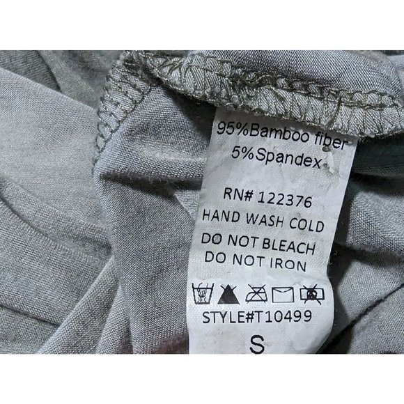 Mustard Seed short sleeve open back with 3 ties greenish gray top size S - Picture 8 of 8